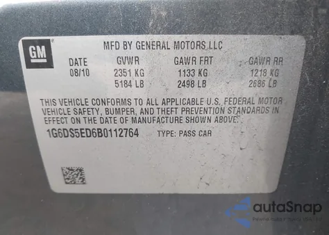 2011 Cadillac Cts Premium z USA, uszkodzony, nr VIN 1G6DS5ED6B0112764